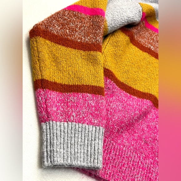 Lou & Grey for LOFT Multicolor Striped Crew Neck Colorful Women’s Sweater - Picture 3 of 16